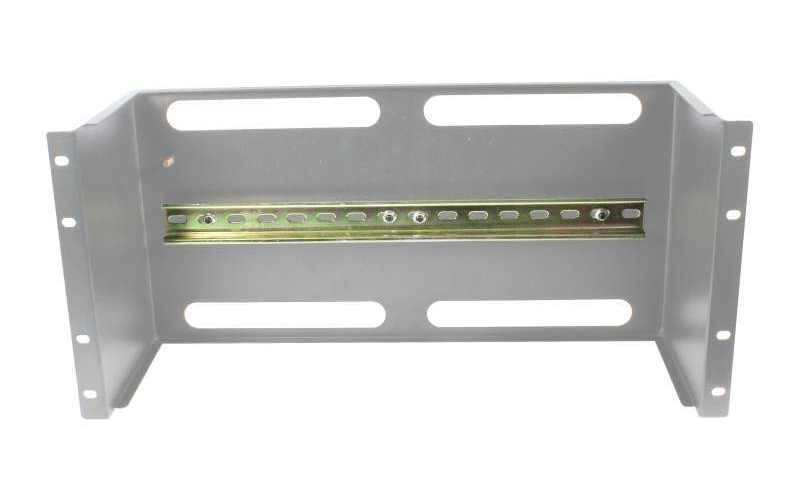 ALLNET 19"zbh. Gerätehalter für Hutschiene/DIN-Rail Geräte, T150mm/5HE, Lichtgrau, Frontmontage,
