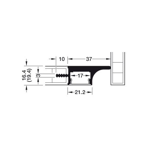 Griffmuldenprofil, Profil 3101 für LED-Bänder 10 mm