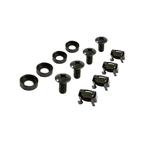 ALLNET 19"zbh. Befestigungsset, Käfigmuttern+Schrauben, 100-Pack, M6, Schwarz,
