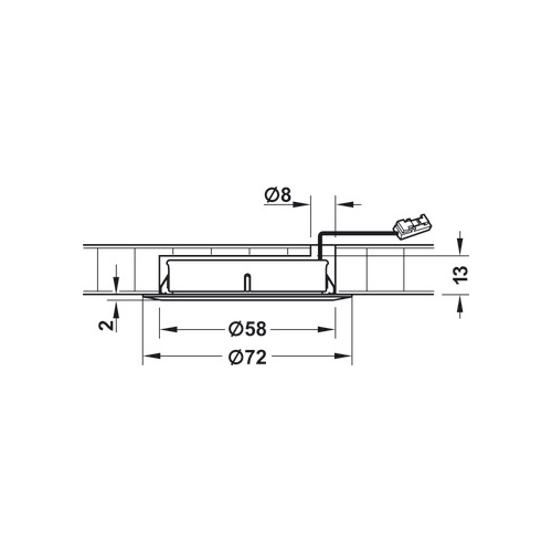 Ein-/Unterbauleuchte, LED 1111 12 V  Bohrloch-Ø 58 mm Kunststoff