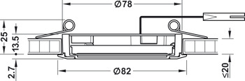 Einbauleuchte, LED 1808 230 V System E Bohrloch-Ø 78 mm