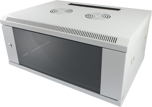 ALLNET 19"Wandgehäuse,  6HE, 1-teilig, T450mm, Lichtgrau, SMC-Serie,