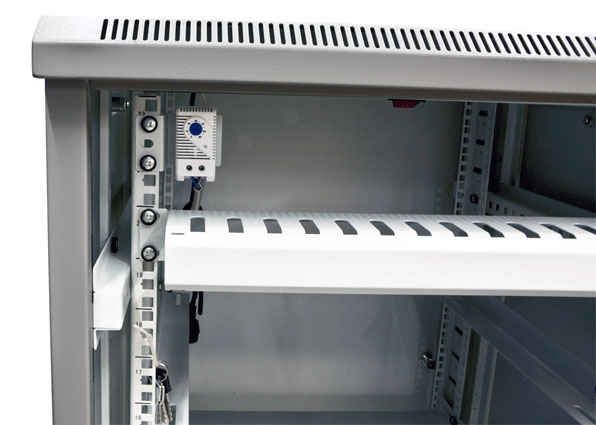 ALLNET 19"Schrank, 32HE, B600/T 600mm, Glastür, Lichtgrau, SNB-Serie,