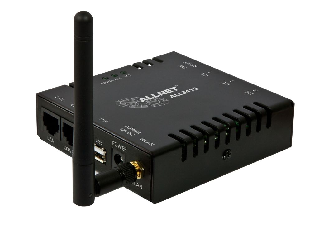 ALLNET MSR Zentrale "ALL3419" inkl. 3 Sensor Ports & WLAN & Temperaturfühler "ALL3008" für IP Gebäude Automation