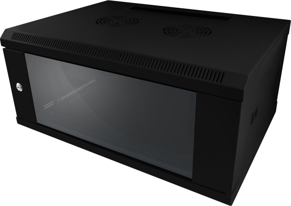 ALLNET 19"Wandgehäuse,  4HE, 1-teilig, T600mm, Schwarz, SMC-Serie,