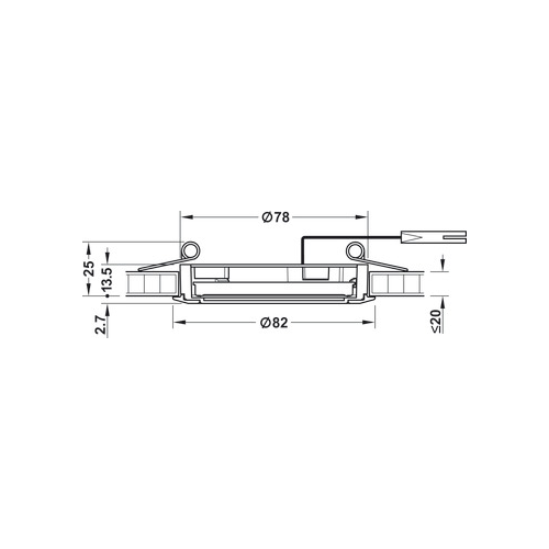 Einbauleuchte, LED 1808 230 V System E Bohrloch-Ø 78 mm