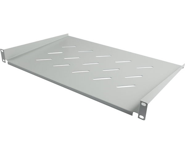 ALLNET 19"zbh. Fachboden, T300mm/1HE, Lichtgrau, Frontmontage,
