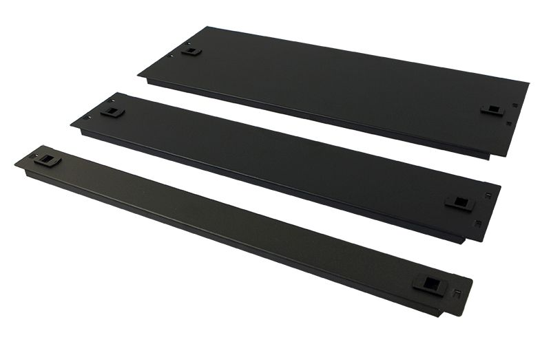 ALLNET 19"zbh. Blindplatte, 4HE, Schwarz, zum Einrasten(Werkzeuglos)