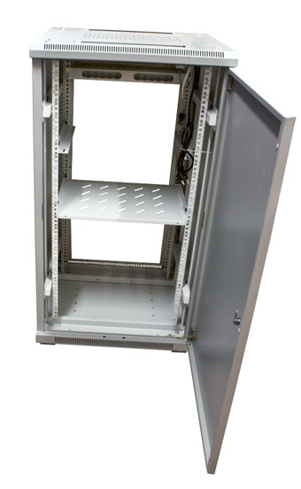 ALLNET 19"Schrank, 32HE, B600/T 600mm, Glastür, Lichtgrau, SNB-Serie,