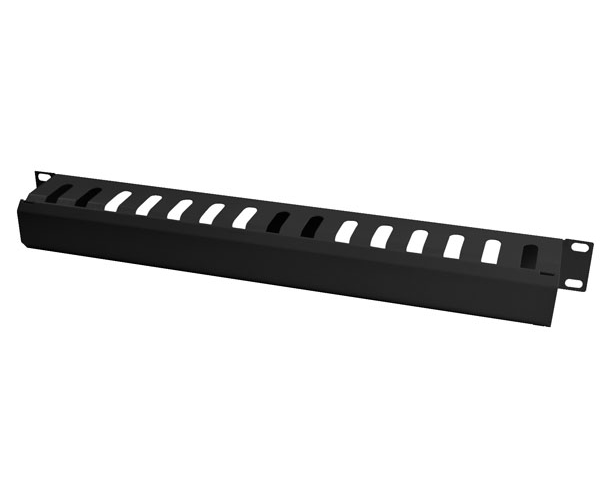 ALLNET 19"zbh. Kabelführungsplatte, 1HE, Metall mit Abdeckplatte, Schwarz,