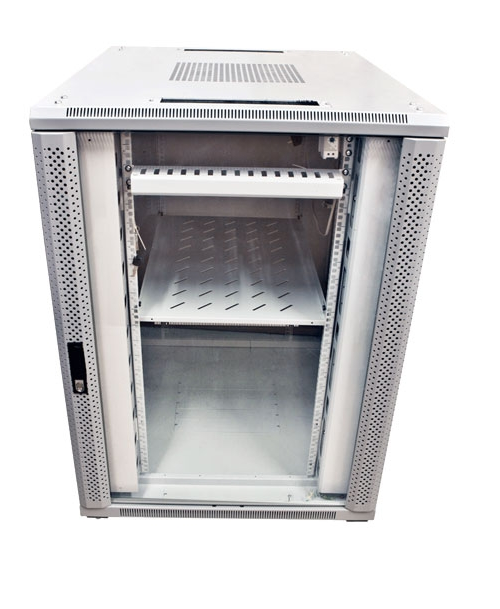 ALLNET 19"Schrank, 22HE, B800/T1000mm, Glastür, Lichtgrau, SNB-Serie,